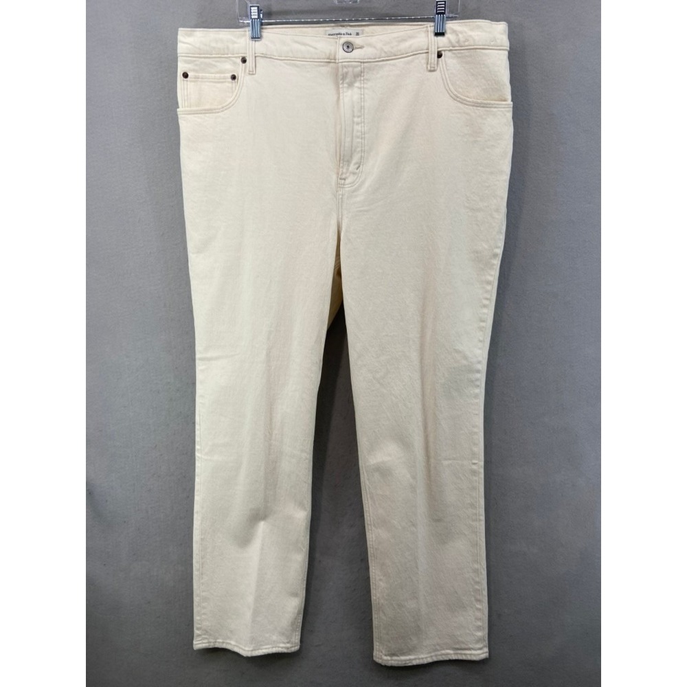 Abercrombie & Fitch Jeans Womens Sz 20R 90s Straight Cream High Rise Mom Jeans